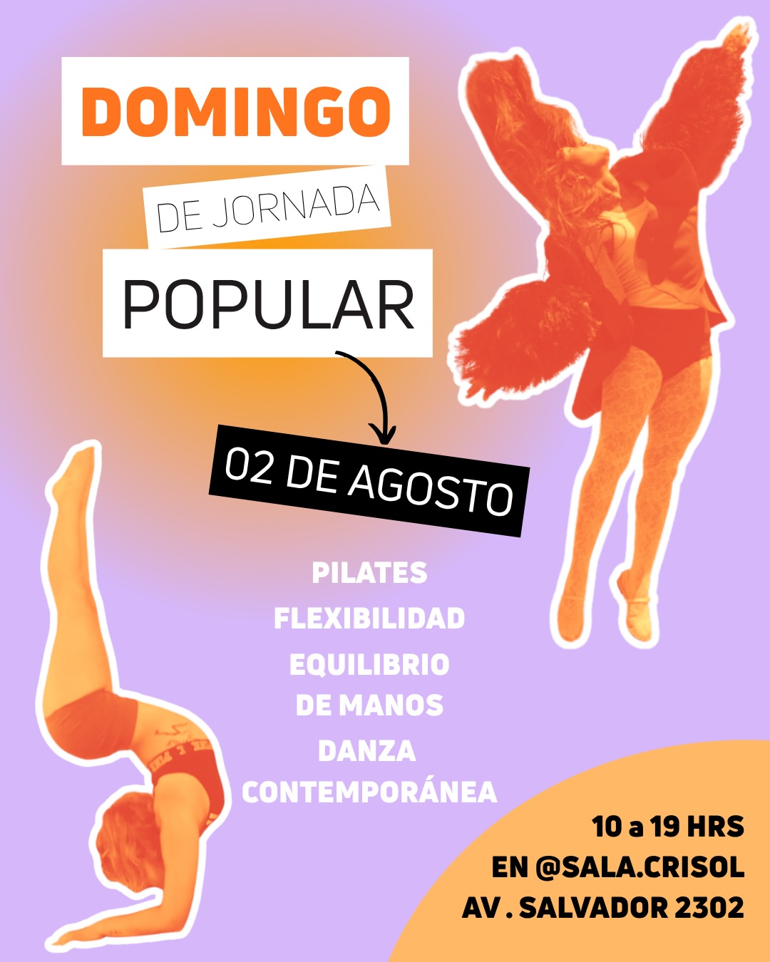 Afiche del Domingo de Jornada Popular en Sala Crisol