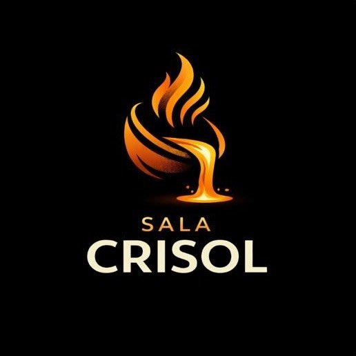 Logo de Sala Crisol: un crisol con una llama