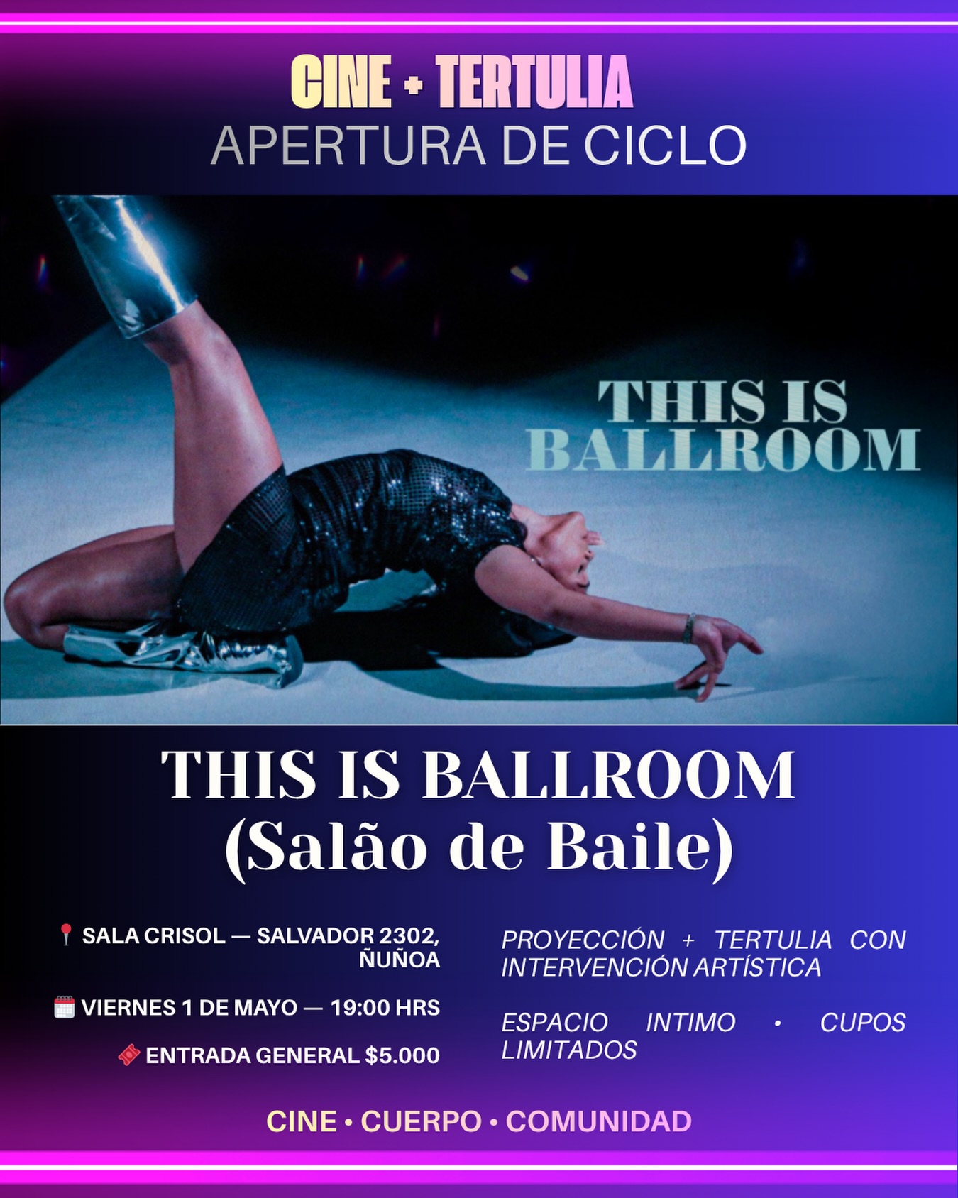 Afiche de la primera tertulia: This is Ballroom